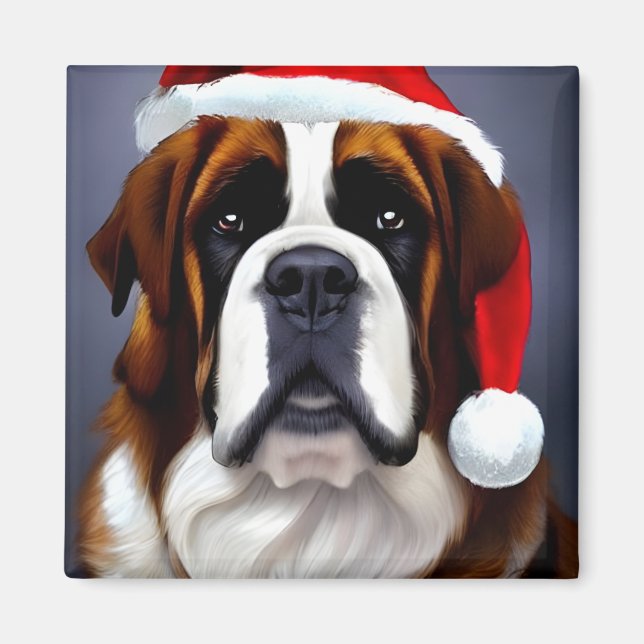 Saint Bernard Christmas Magnet (Front)