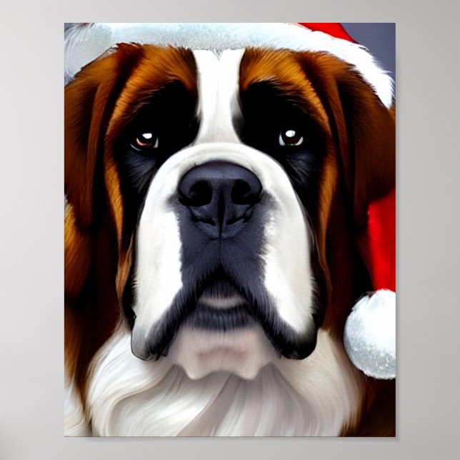 Saint Bernard Christmas Poster (Front)
