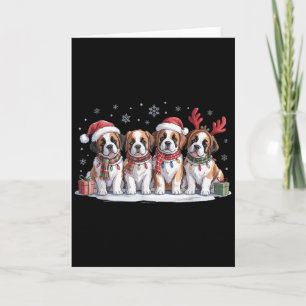 Saint Bernard Christmas Puppies Dog Lovers Funny H Card