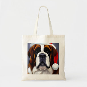Saint Bernard Christmas Tote Bag