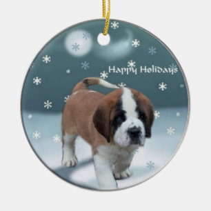 Saint Bernard Christmas Tree Ornaments