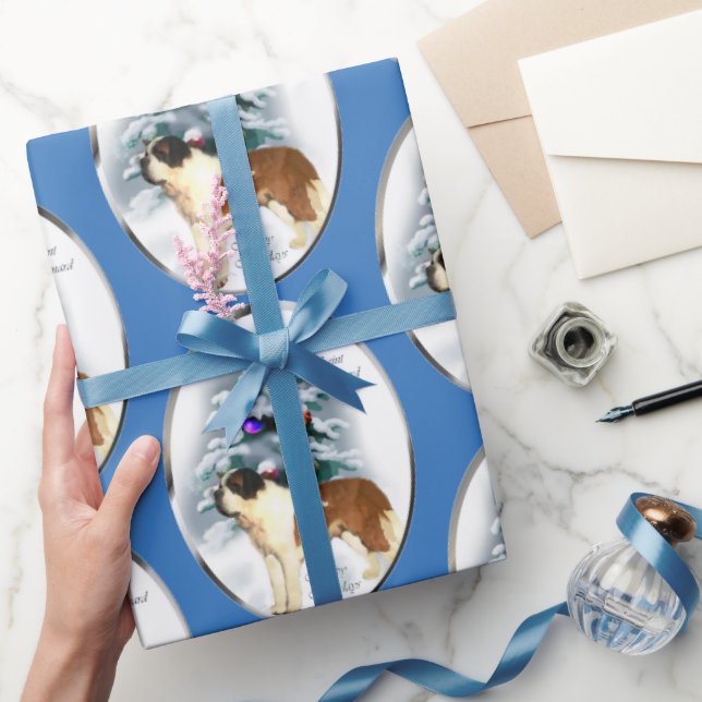Saint Bernard Christmas Wrapping Paper (Gifting)