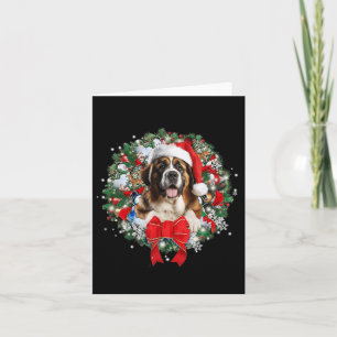 Saint Bernard Christmas Wreath Decoration Xmas Paj Card