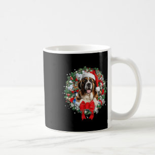 Saint Bernard Christmas Wreath Decoration Xmas Paj Coffee Mug