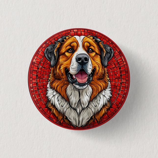 Saint Bernard dog 3 Cm Round Badge (Front)