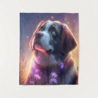Saint Bernard Dog Animal Portrait Painting Pet Art