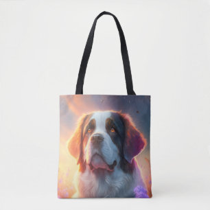 Saint Bernard Dog Animal Portrait Painting Pet Art Tote Bag