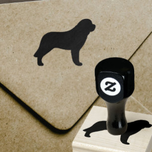 Saint Bernard Dog Breed Silhouette Rubber Stamp