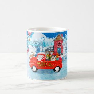 Saint Bernard Dog Christmas Delivery Truck Snow Coffee Mug