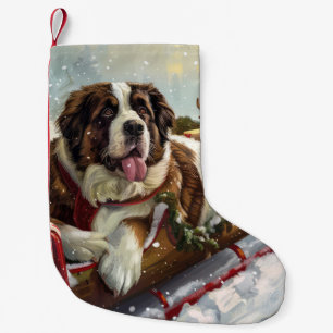 Saint Bernard Dog Christmas Festive  Small Christmas Stocking
