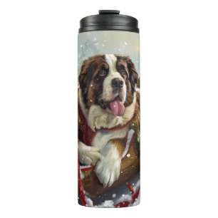 Saint Bernard Dog Christmas Festive  Thermal Tumbler