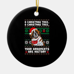 Saint Bernard Dog Christmas Funny Ornaments Pajama