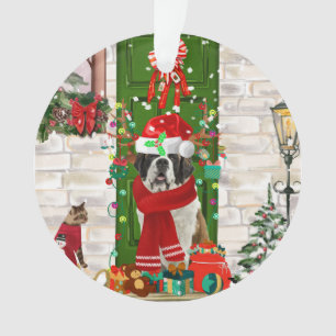 Saint Bernard Dog Christmas   Ornament