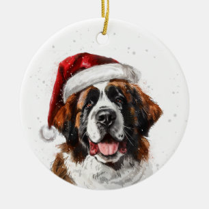 Saint Bernard Dog Christmas Personalized Ceramic Tree Decoration