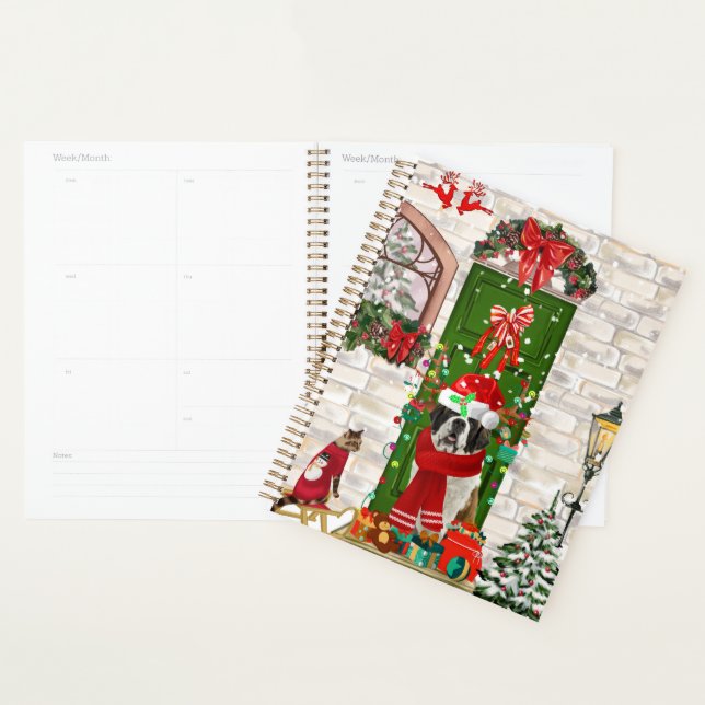 Saint Bernard Dog Christmas   Planner (Display)