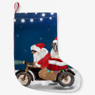 Saint Bernard Dog Christmas Santa Claus  Small Christmas Stocking