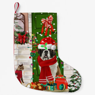 Saint Bernard Dog Christmas   Small Christmas Stocking