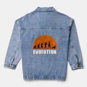 Saint Bernard Dog Dad Human Evolution  Denim Jacket