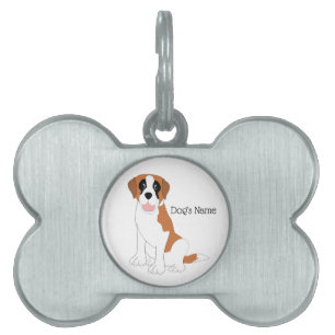 Saint Bernard Dog Design Pet ID Tag