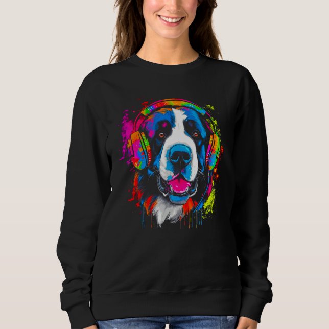 Saint Bernard Dog DJ Festival Sweatshirt (Front)
