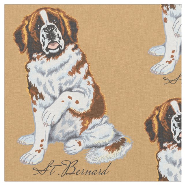 saint bernard dog fabric (Close Up)