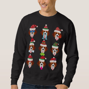 SAINT BERNARD Dog Faces Santa Costume Xmas Sweatshirt