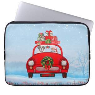 Saint Bernard Dog In Car With Santa Claus  Laptop Sleeve
