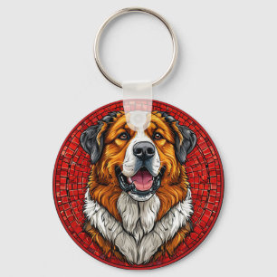 Saint Bernard dog Key Ring