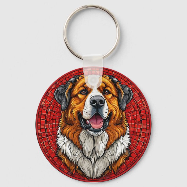 Saint Bernard dog Key Ring (Front)