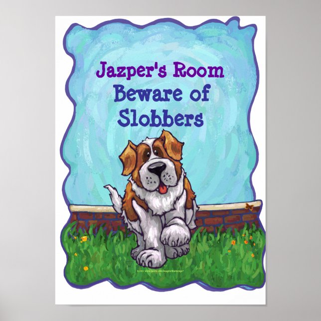 Saint Bernard Dog My Room Poster (Front)