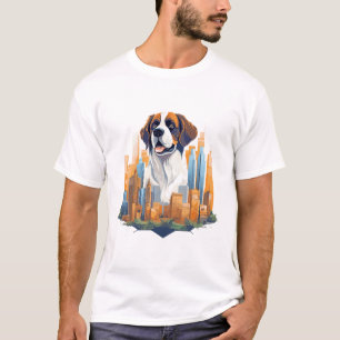 Saint-Bernard Dog Pet Animal Beauty Nature City T-Shirt
