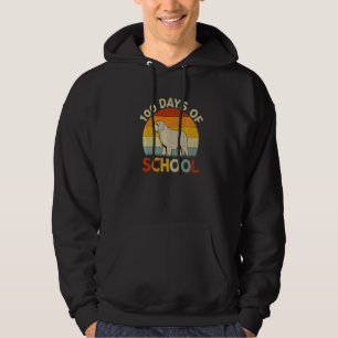Saint Bernard Dog Retro Girls Teachers 100th Day o Hoodie
