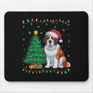 Saint Bernard Dog Santa Hat Men Women Kids Xmas Tr Mouse Mat