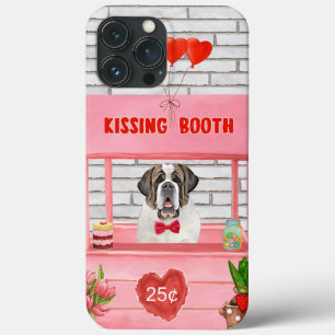 Saint Bernard Dog Valentine's Day Kissing Booth iPhone 13 Pro Max Case