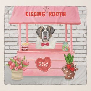 Saint Bernard Dog Valentine's Day Kissing Booth Scarf