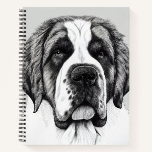 Saint Bernard Dog Wild Nature Animal Illustration  Notebook