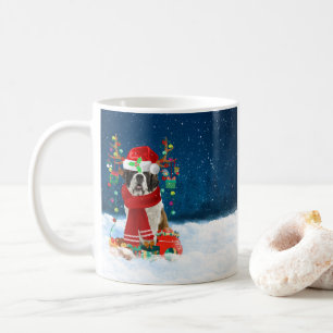 Saint Bernard dog with Christmas gifts Throw Pillo Coffee Mug