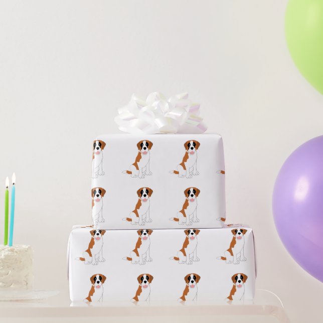 Saint Bernard Dog Wrapping Paper (Party Gifts)
