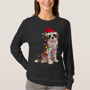 Saint Bernard Dog Xmas Light Decor Christmas Dog L T-Shirt