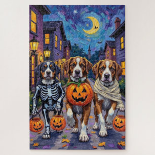 Saint Bernard Dogs in Halloween Costumes Jigsaw Puzzle