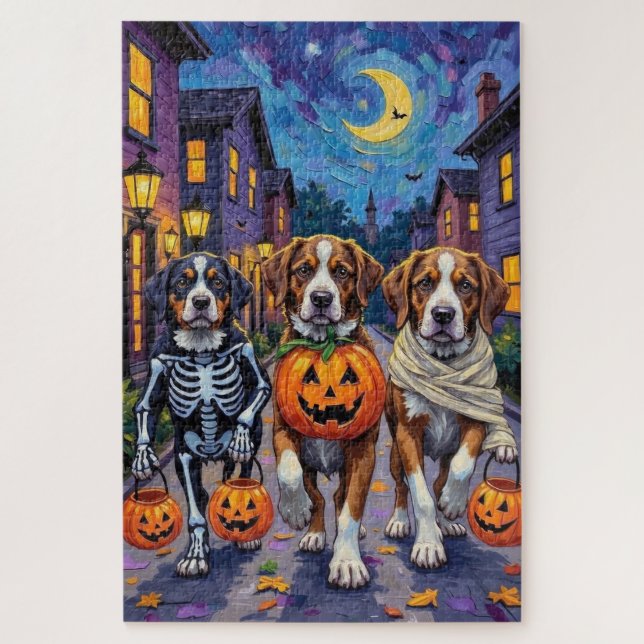 Saint Bernard Dogs in Halloween Costumes Jigsaw Puzzle (Vertical)