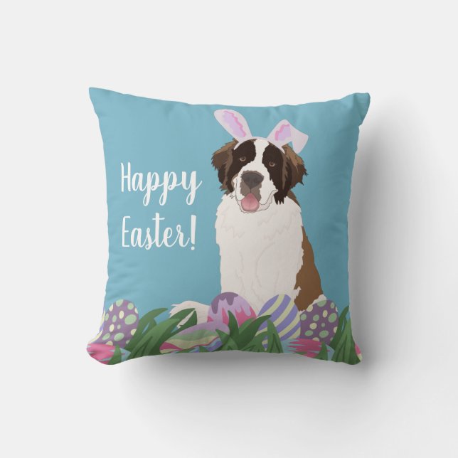 Saint Bernard Easter Bunny  Cushion (Front)