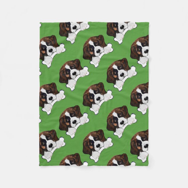Saint Bernard Fleece Blanket (Front)