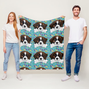 Saint Bernard Fleece Blanket