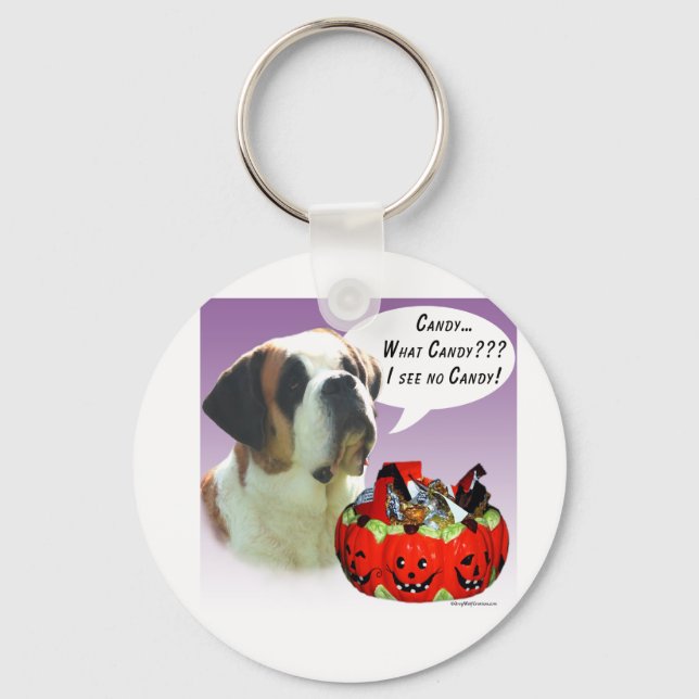 Saint Bernard Halloween Candy Key Ring (Front)