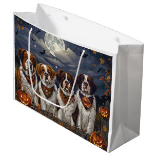 Saint Bernard Halloween Spooky Large Gift Bag