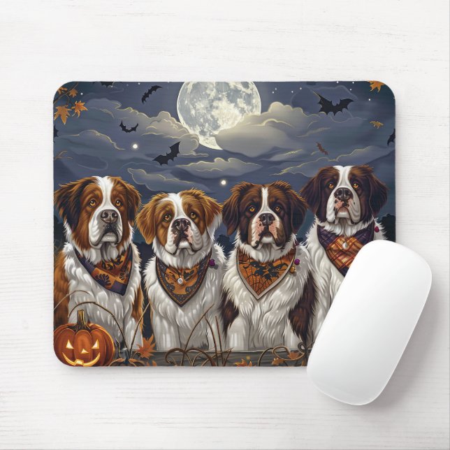 Saint Bernard Halloween Spooky Mouse Mat (With Mouse)