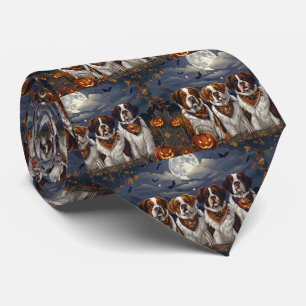 Saint Bernard Halloween Spooky Tie