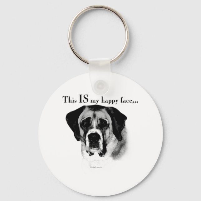 Saint Bernard Happy Face Key Ring (Front)