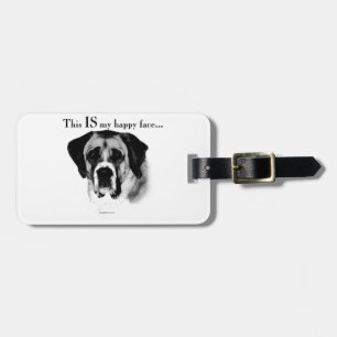 Saint Bernard Happy Face Luggage Tag
